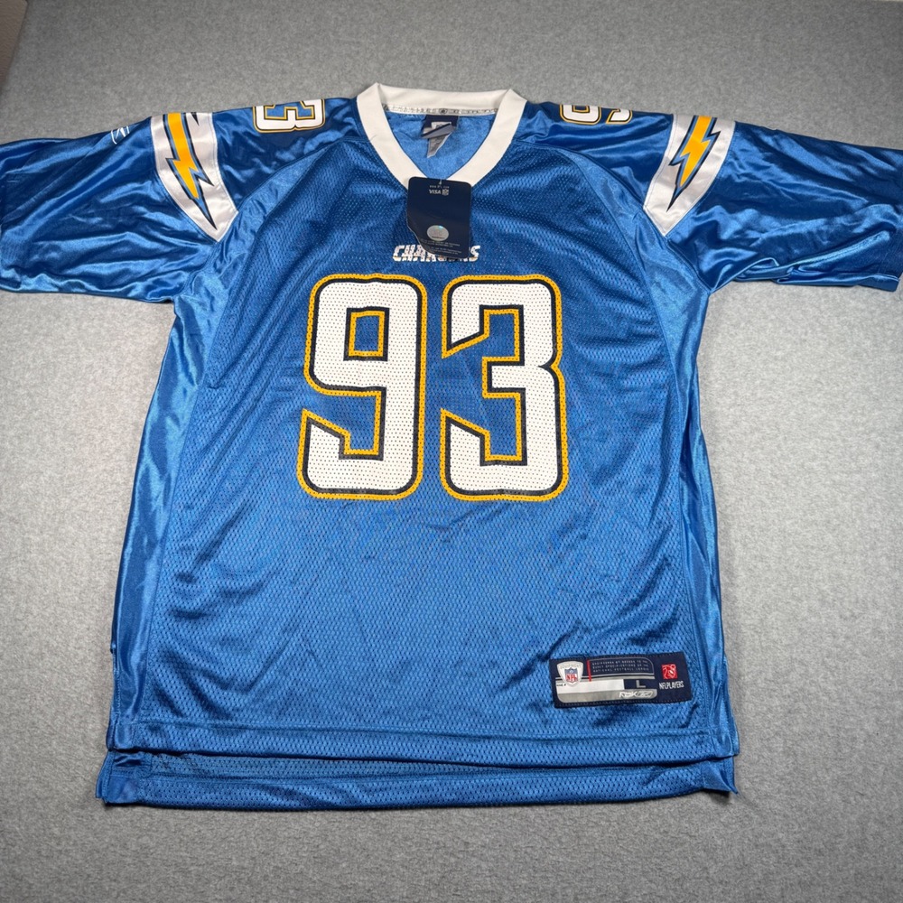 Mens Reebok NFL San Diego Chargers Luis Castillo 93 Jersey Powder Blue Large NWT